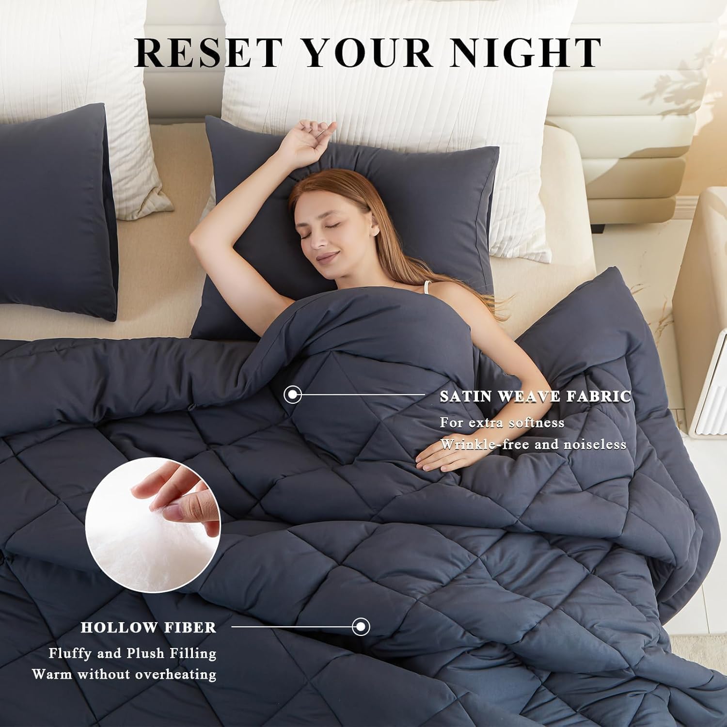 128×120 Oversized King Comforter, Extra Large King Size Comf…