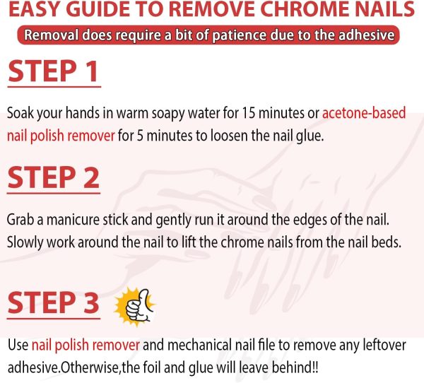 Royal Blue Chrome Press on Nails Medium Almond,KQueenest Mir... - Image 8