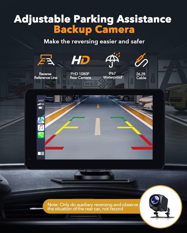LAMTTO Portable Wireless Carplay & Android Auto,7" HD IPS Dr... - Image 3