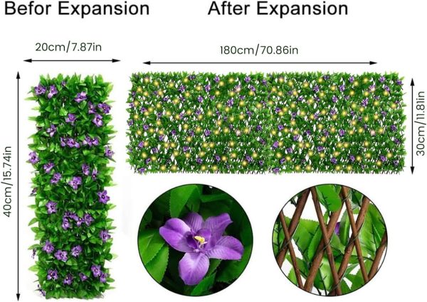 Expandable Fence with Solar String Lights, Ivy Privacy Fence... - Image 8