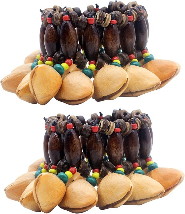 Cacho Seed Rattle Bracelet Anklet, 2 PCS African Tribal Styl...