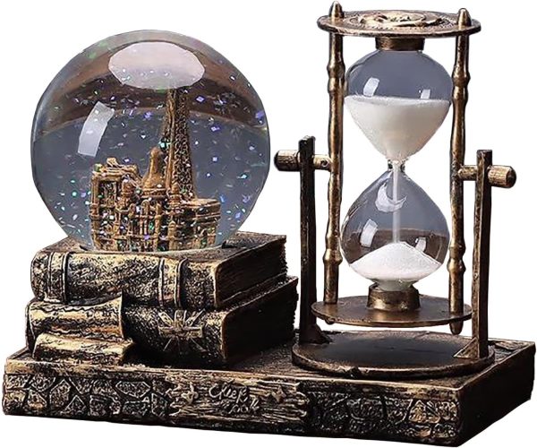 IDORTYBB LED Music Crystal Snow Globe with Hourglass Timer H...