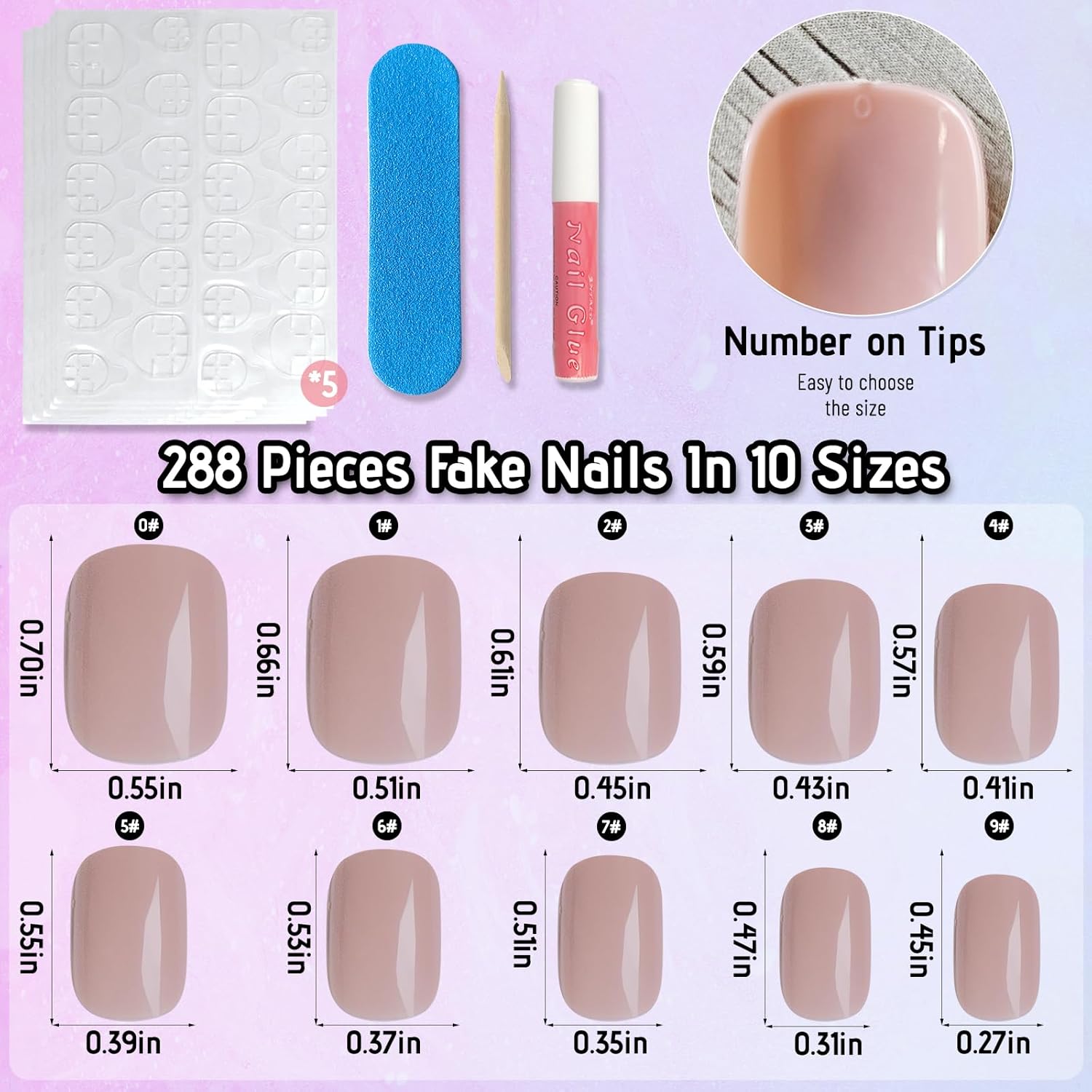 LoveOurHome 240PC Square Press on Nails Short Fake Nail, Sho…