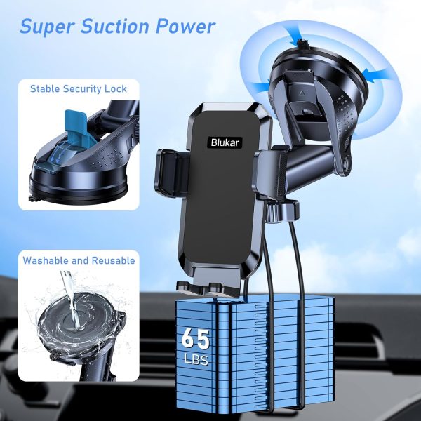 Blukar Phone Holder Car, [Upgraded Strong Suction] Adjustabl... - Image 3