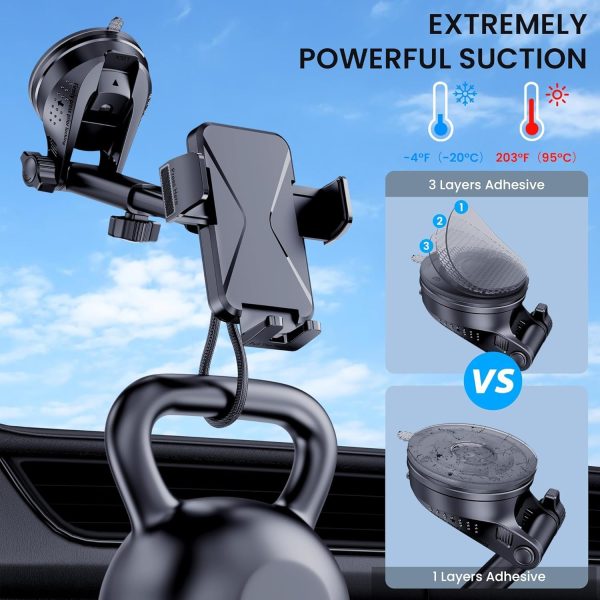 Car Phone Holder [Upgrade Suction Cup & Stable Clip] Phone M... - Image 5