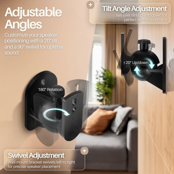 TNP Universal Satellite Speaker Wall Mount Bracket Ceiling M... - Image 2