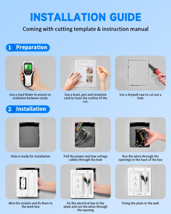 HAPYTHDA in Wall Cable Management Kit for TV, Recessed Outle... - Image 7