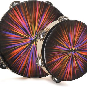ZEAYEA 2 Pack Radiant Tambourine, 8 Inch 10 Inch Double Row ...