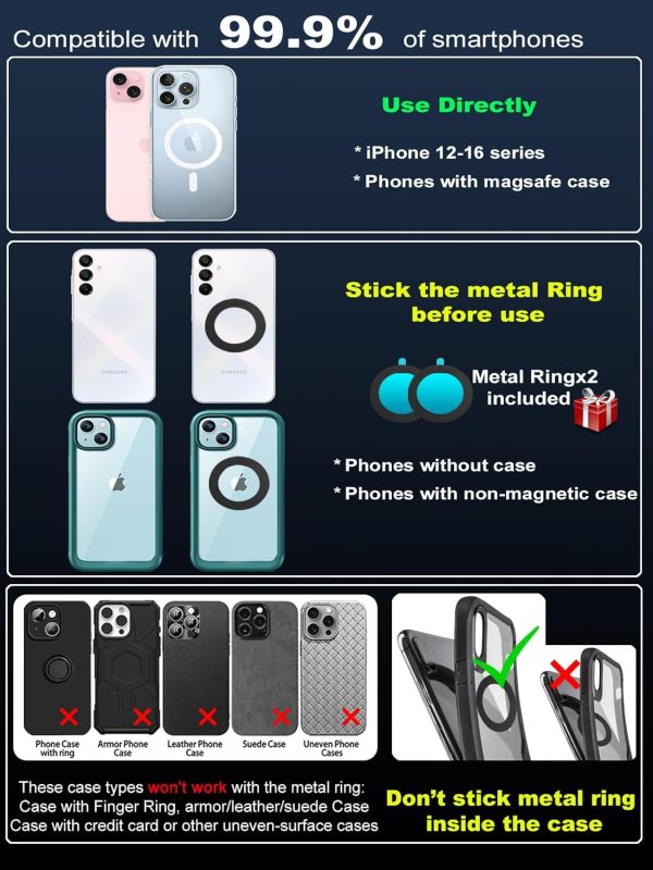 snanlen Upgraded 360° Vacuum Magnetic Phone Holder, Magnetic... - Image 8