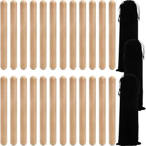 ZEAYEA 24 Pack Rhythm Sticks with 3 Carry Bag, 8 Inch Wood C...