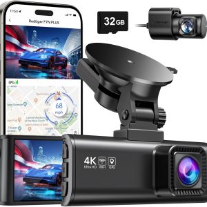 REDTIGER Dash Cam Front Rear, 4K/2.5K Full HD Dash Camera fo...