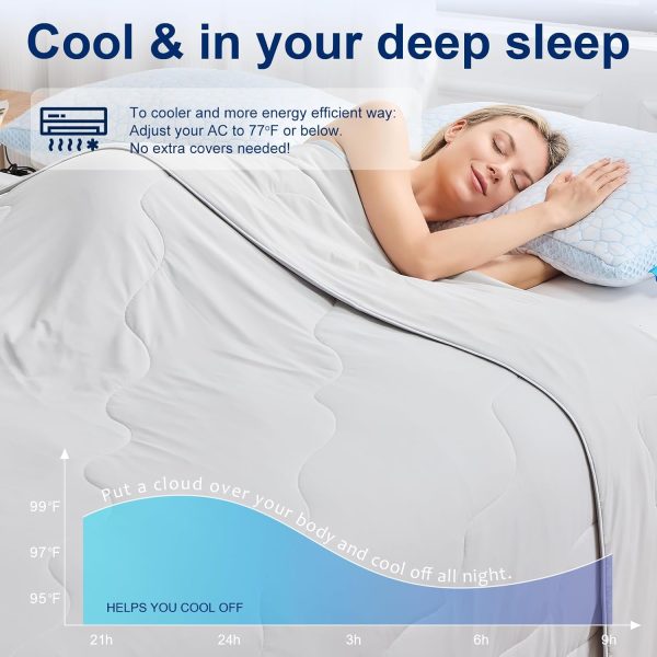 QUTOOL® Cooling Blankets for Hot Sleepers Summer Comforter f... - Image 4