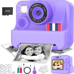 Yosfeng Instant Print Camera for Kids, Christmas Birthday Gi...