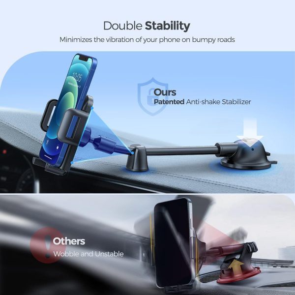 Car Phone Holder Mount, Long Arm Dashboard Windshield Phone ... - Image 4