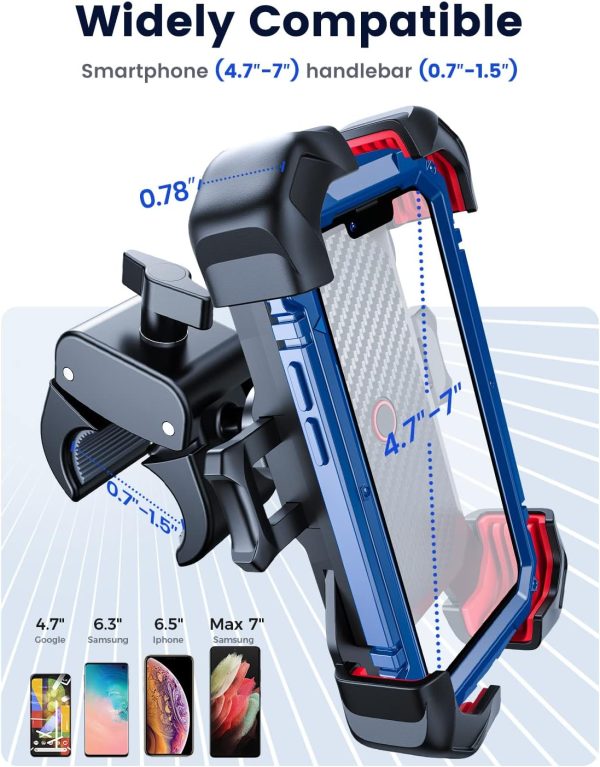 JOYROOM Motorcycle Phone Mount, [1s Auto Lock][100mph Milita... - Image 6