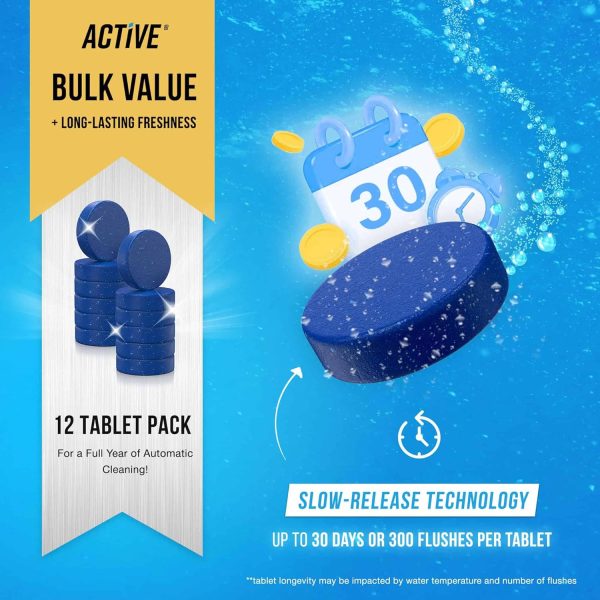 Automatic Toilet Bowl Cleaner Tablets - ACTIVE Blue Gel Toil... - Image 4