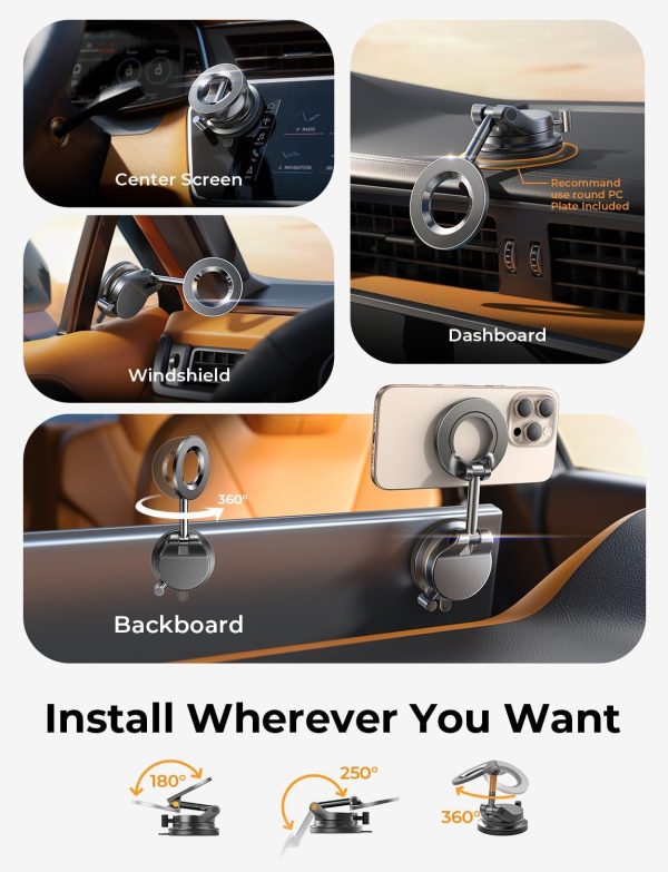 LISEN 2025 Magsafe Car Mount Vacuum Magnetic Car Phone Holde... - Image 5