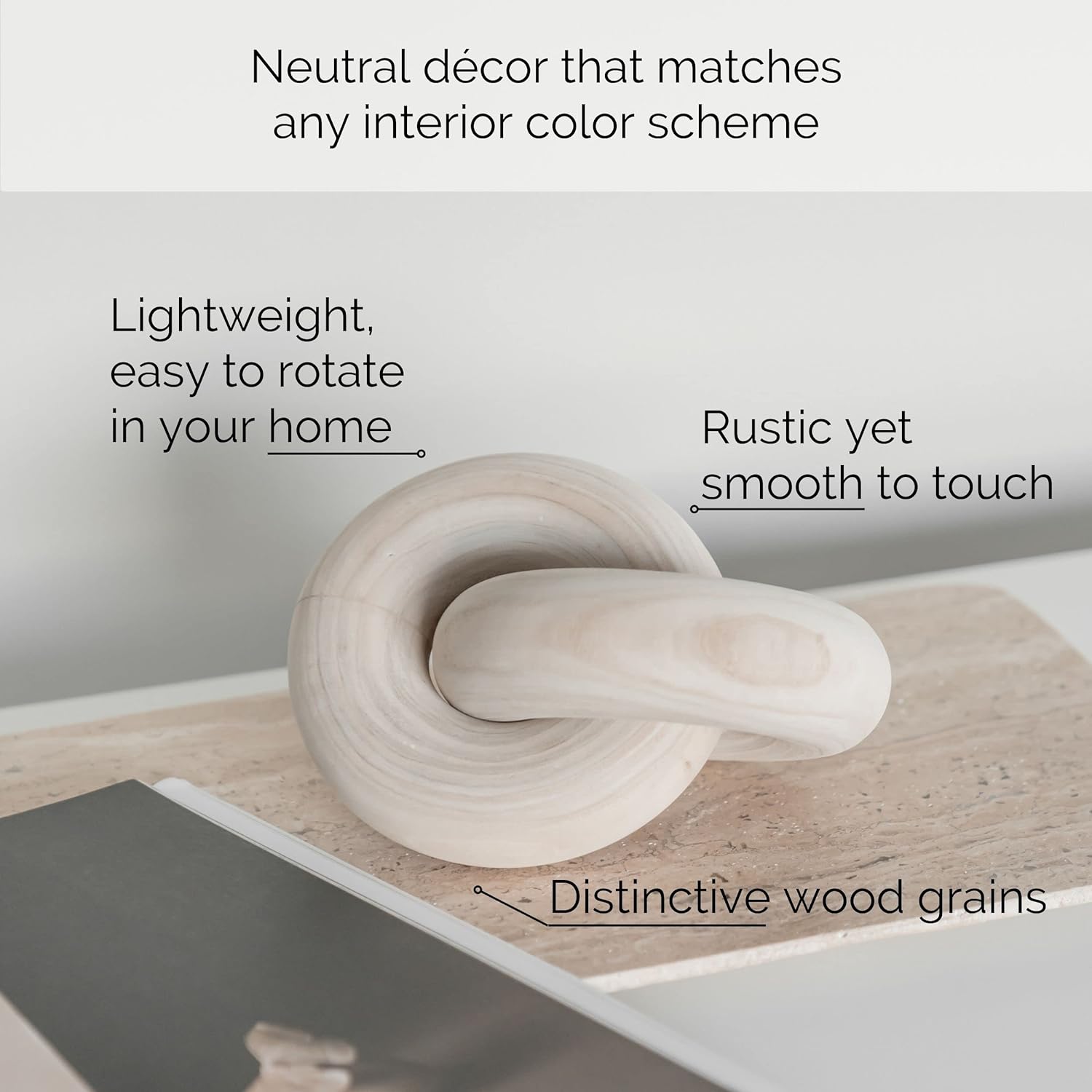 PEAKOLY Wood Knot Decor Natural – Coffee Table Sculpture, Wo…