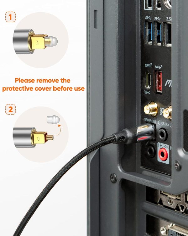 Digital Optical Audio Cable, CableCreation 10 Feet Toslink M... - Image 3