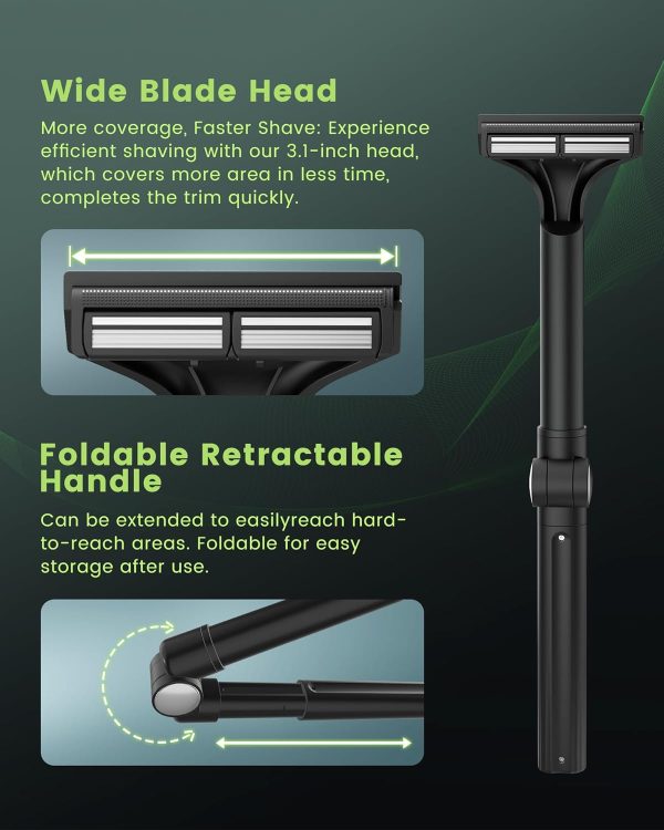 NUBACK Manual Back Shaver for Men with Long Extendable Handl... - Image 7