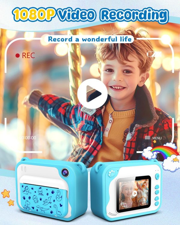 Usteetic Kids Camera Instant Print 1080p Instant Camera for ... - Image 3
