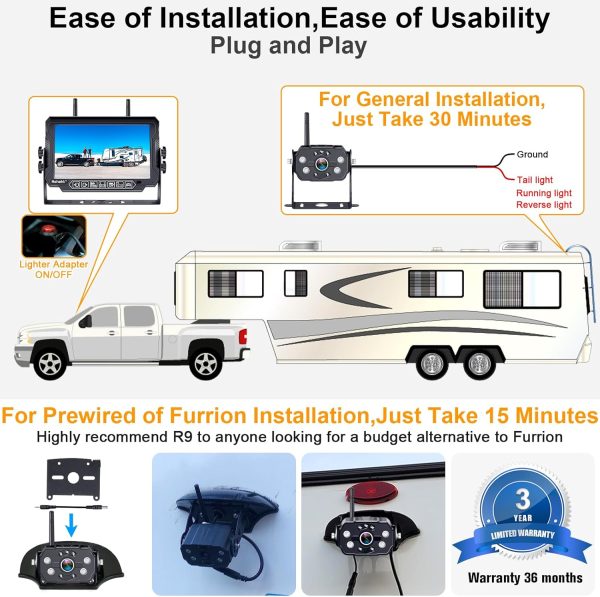 RV Backup Camera Wireless Strong Signal: HD 1080P 7'' Touch ... - Image 2