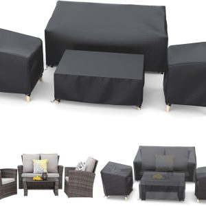 STARTWO Outdoor Waterproof Patio Furniture Covers 4-Piece Se...
