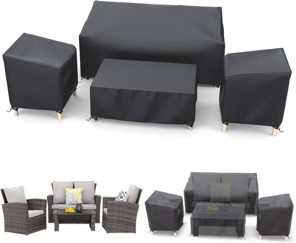 STARTWO Outdoor Waterproof Patio Furniture Covers 4-Piece Se...