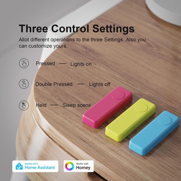 THIRDREALITY ZigBee Smart Button 3 Pack, Red Blue Yellow, 3-... - Image 3