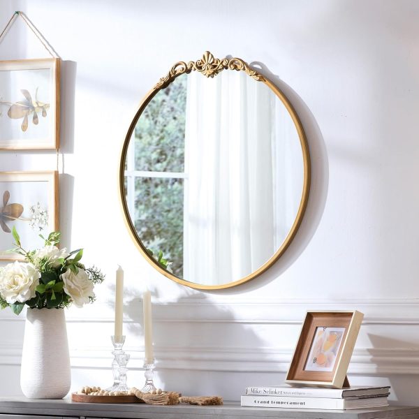 LOVNAHO Gold Mirror, Round Antique Mirror Large Circle Vinta... - Image 2