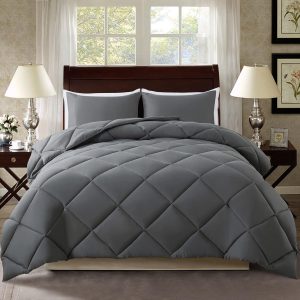 ELNIDO QUEEN Grey Twin Comforter Set with 1 Pillow Sham - 2 ...