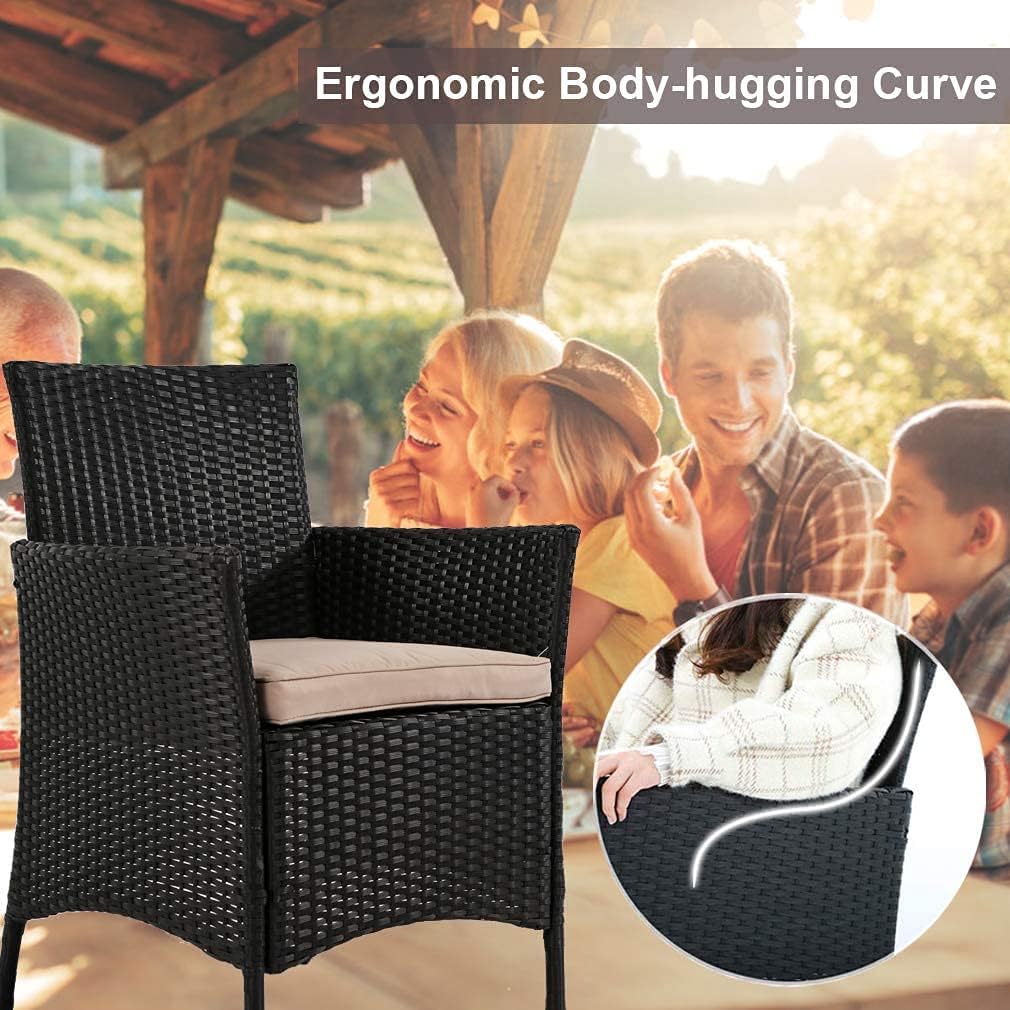 FDW Wicker Patio Furniture 4 Piece Patio Set Chairs Wicker S…