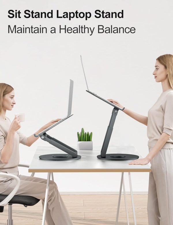 Tounee Telescopic Laptop Stand for Desk with 360° Swivel Bas... - Image 3