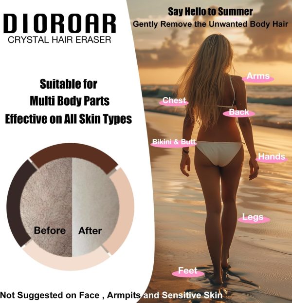 DIOROAR Crystal Hair Eraser for Women,Upgraded Painless Crys... - Image 3