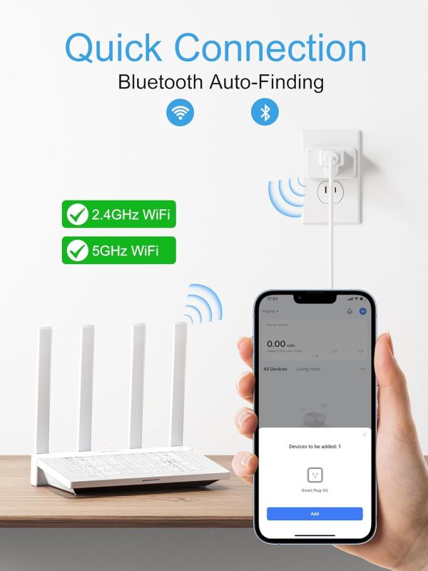EIGHTREE Mini Smart Plug 5GHz Wi-Fi Compatible, Smart Plugs ... - Image 2