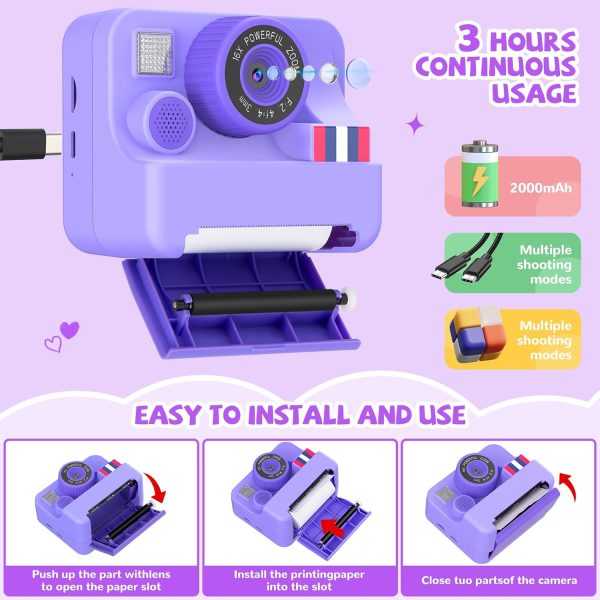 Yosfeng Instant Print Camera for Kids, Christmas Birthday Gi... - Image 7