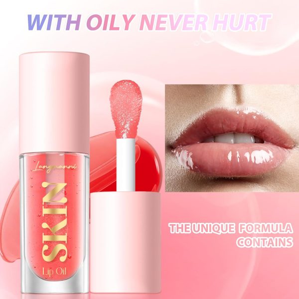 LANGMANNI Moisturizing Lip Oil,No-Sticky Lip Gloss Lip Balm ... - Image 5