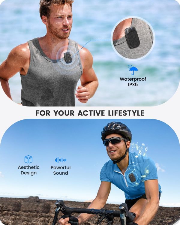 Wearable Bluetooth Speaker,LENCENT Magnetic Clip-On Wireless... - Image 4