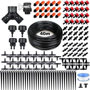 132FT Greenhouse Micro Drip Irrigation Kit, 164PCS Garden Au...