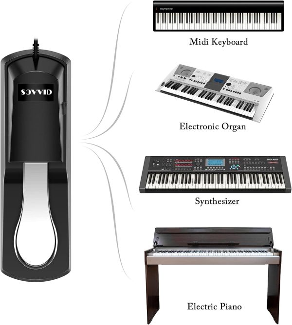 Sustain Pedal for Keyboard - Sovvid Piano Foot Pedal with Po... - Image 5