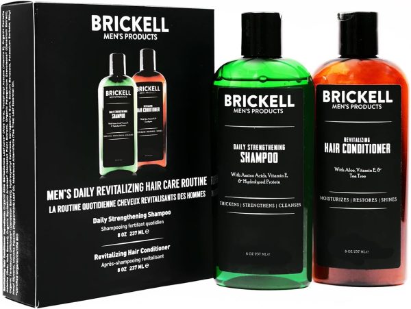 Brickell Men’s Daily Revitalizing Hair Care Routine, Mint an...