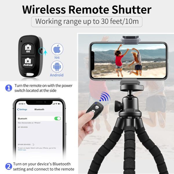 Aureday Phone Tripod, Flexible Tripod for iPhone and Android... - Image 2