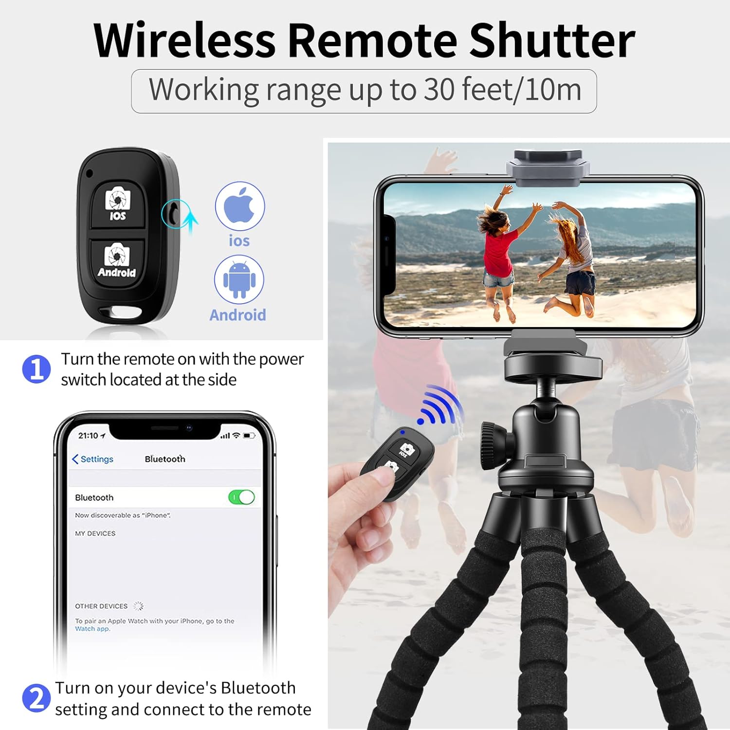 Aureday Phone Tripod, Flexible Tripod for iPhone and Android…