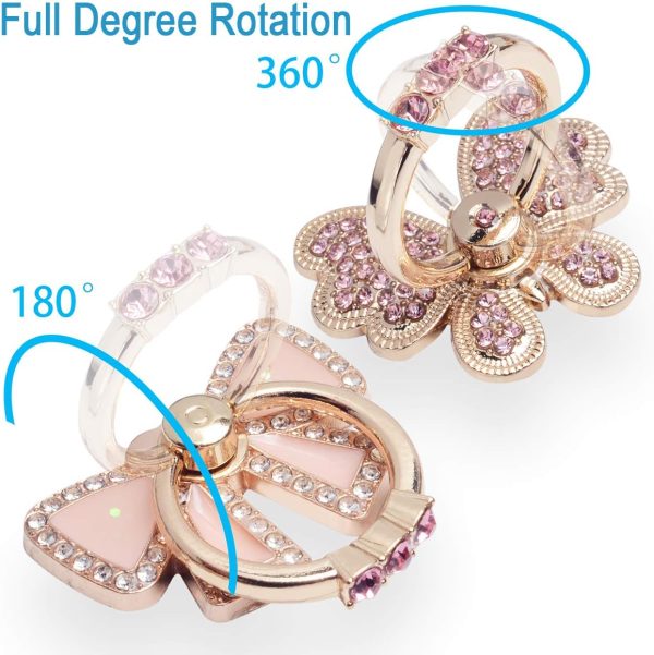 WATACHE 2 Pack Luxury Glitter Diamond Universal Metal Finger... - Image 2