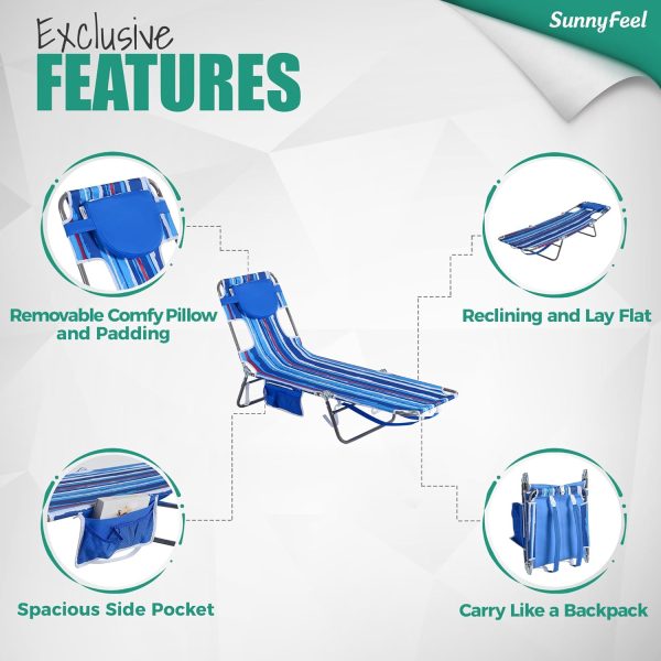 SunnyFeel Patio Lounge Chair, Outdoor Chaise Lounge, Reclini... - Image 6