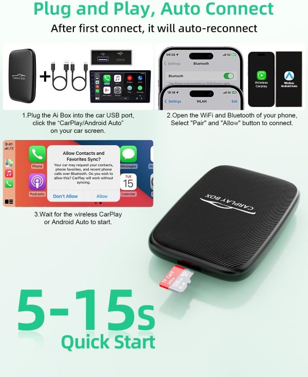 Wireless CarPlay Adaptor Support Netflix YouTube, Android Au... - Image 5