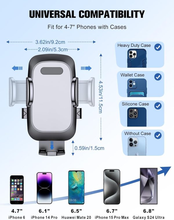 WOCBUY Car Phone Holder, [Strong Suction] Phone Holder Car f... - Image 7