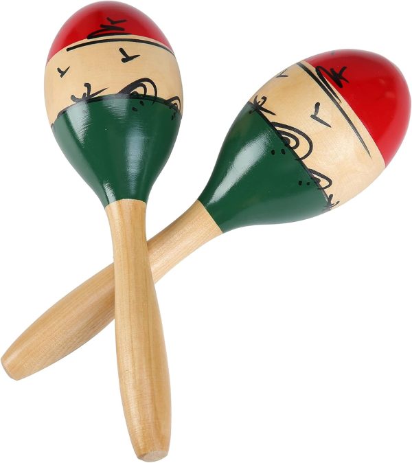 Professional Maracas, Wooden Rumba Shaker Rattle Latin Percu... - Image 3