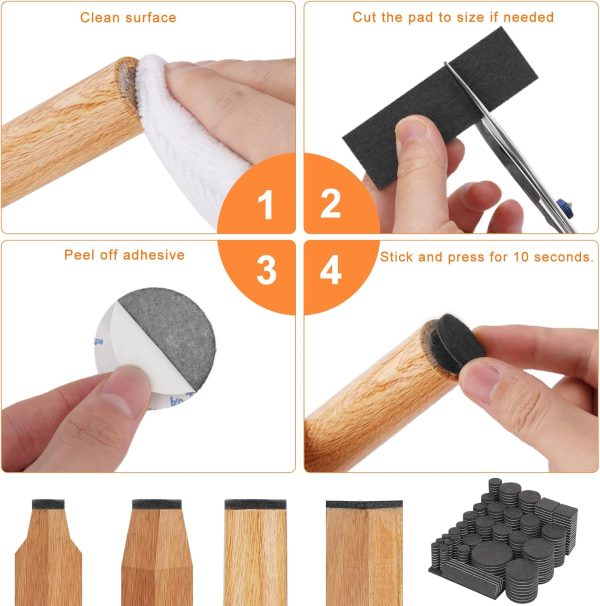 Felt Furniture Pads-300 Pieces Furniture Pads for Hardwood F... - Image 6
