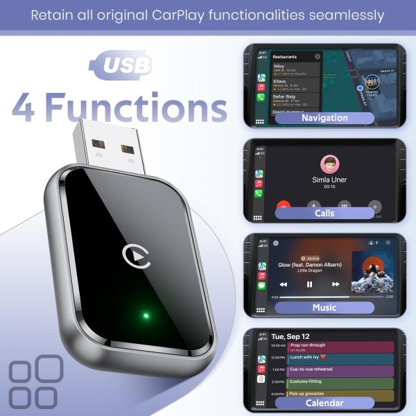 Wireless CarPlay Adapter for iPhone, Convert Wired to Wirele... - Image 5